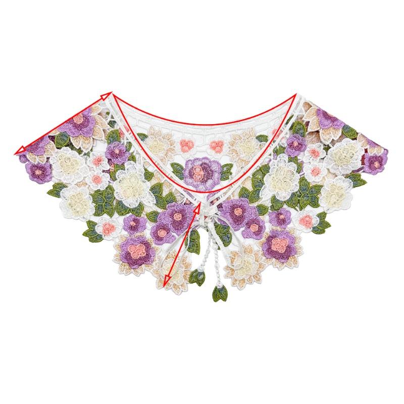 1Pc New Fake Collar Shawl Flower Crochet Shirt Women Detachable Collar Half Shirt Faux Collar