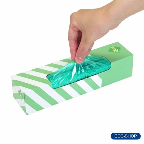amazing odor-proof bag bos striped package/transparent green m size 90 pieces for processing baby diapers, pet sheets, poo, food waste, sanitary items