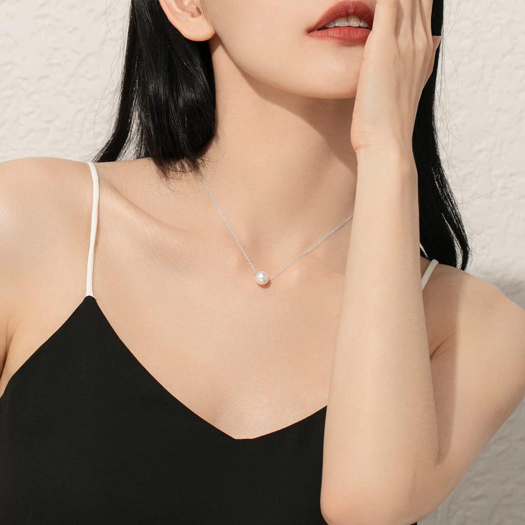 PÄRLA Tillverkad i Japan Naturligt Pärlhalsband Akoyapärla Pärlhalsband Vardagsbruk Enkel Genomborrning [KOKO JEWELRY] Dam E. (Vit Kedja)