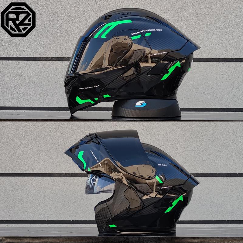 Motorradhelme Doppelvisier Modularer Klapphelm DOT-geprüft Integralhelm Motorrad-Rennhelm Klapphelm für Motorrad