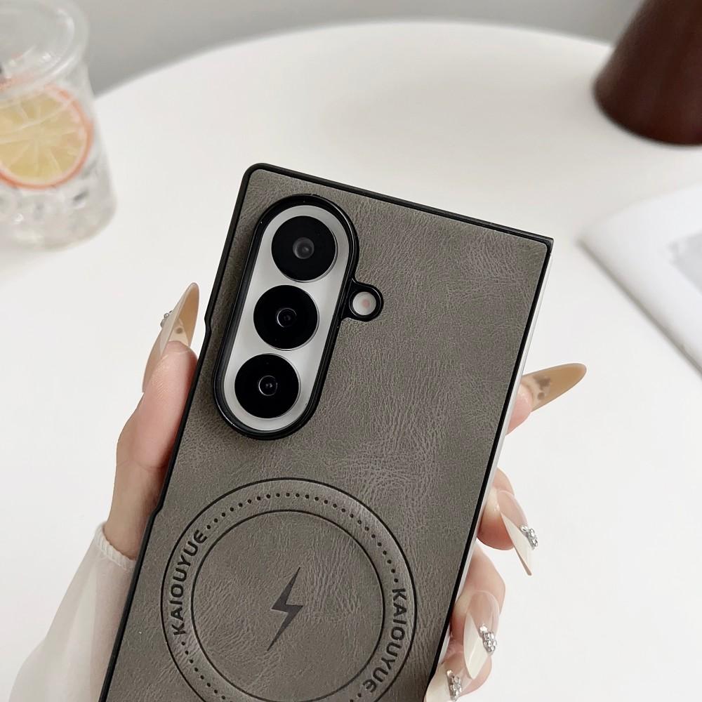 For Samsung Galaxy Z Fold 7 Case Luxury PU Leather Skin Magnetic Magsafe Protective Back Cover Case For Z Fold7 Phone Shell