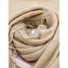 100% Wool Rectangular Shawl Tassel Ruffle Solid Color Enlarged Knitted Scarf Women'S Outdoor Cold Proof Straight Coat Cardigan
