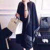 Women Faux Cashmere Tassel Shawl Black Gray Solid Winter Autumn Scarf