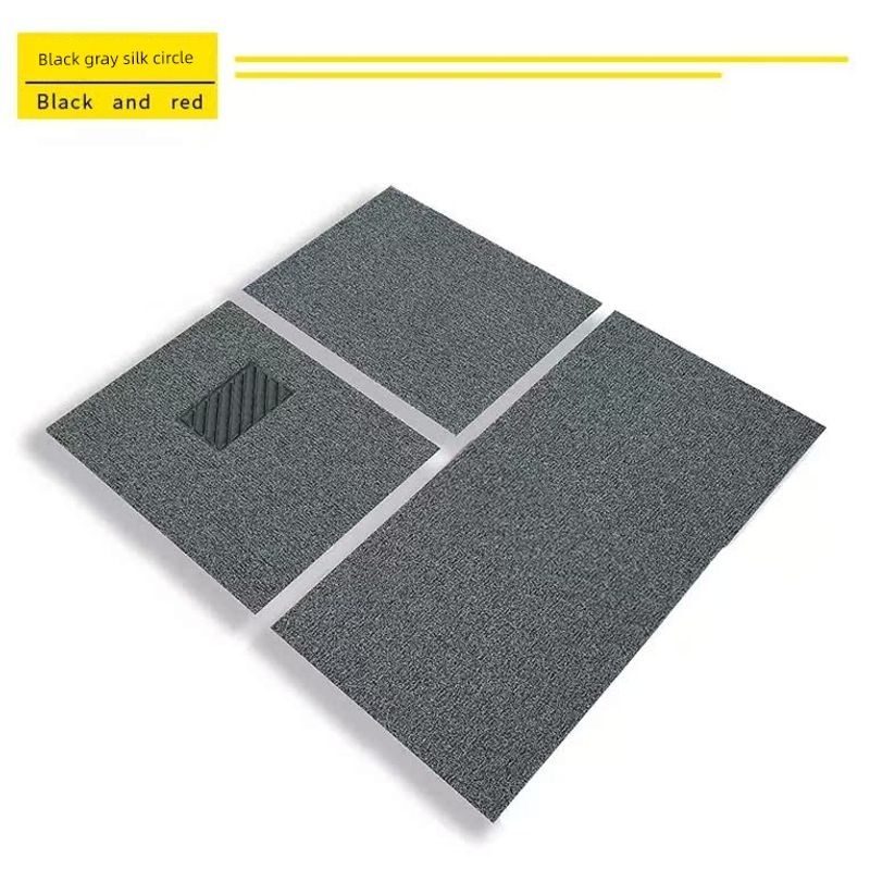 

Car Foot Mat Free Cutting Environmental-Friendly Odorless Upper Carpet Anti-Dirty Pad Can Be Cut PVC Wire Ring Pad Neutral Black Gray (Main + Passenger + Rear) 20mm Thick