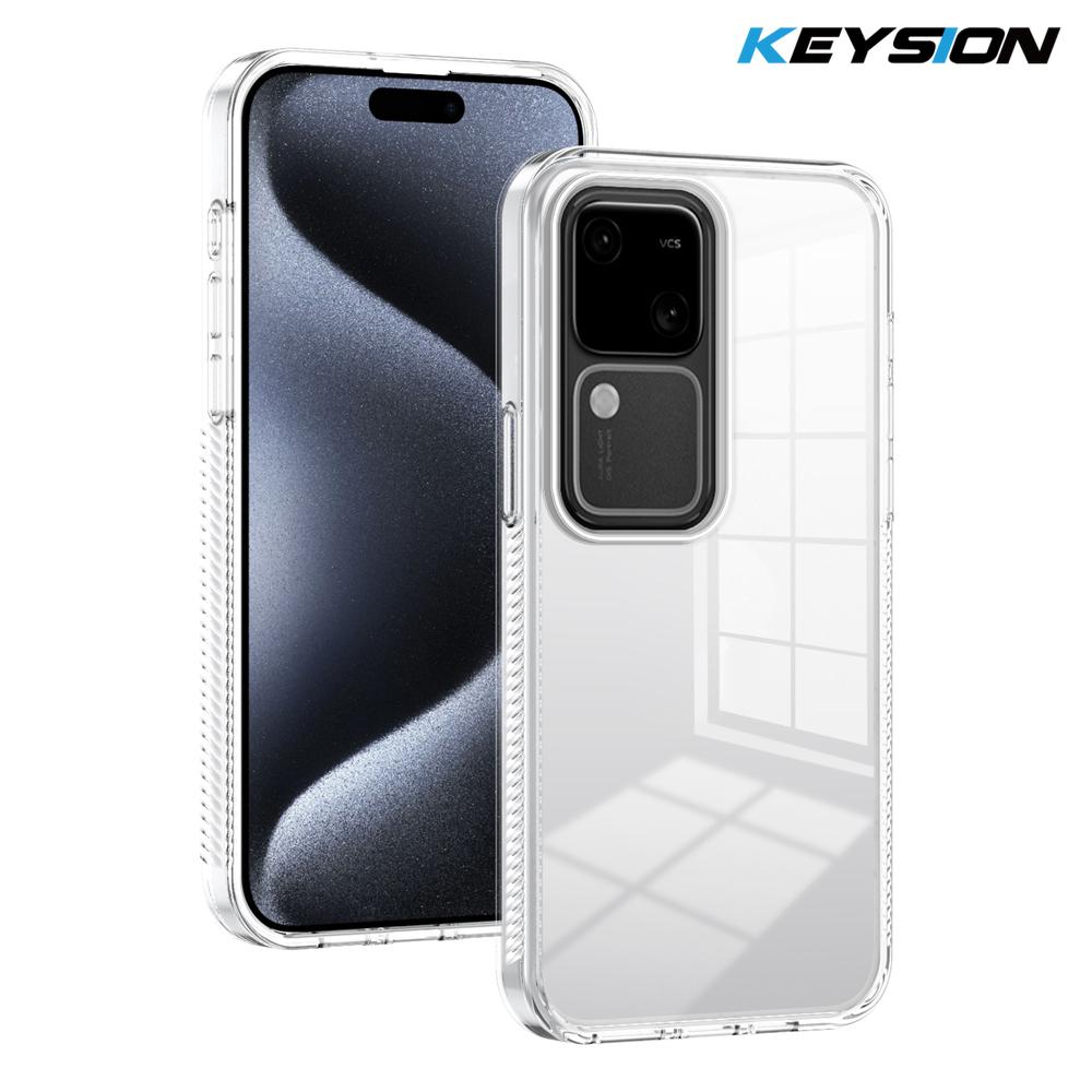

KEYSION Прозрачный чехол для VIVO V30 Pro 5G V30 Мягкий ТПУ+ПК Нескользящий HD Прозрачный Ударопрочный Задняя крышка для телефона для VIVO V30 5G for VIVO V30 Pro 5G чистый