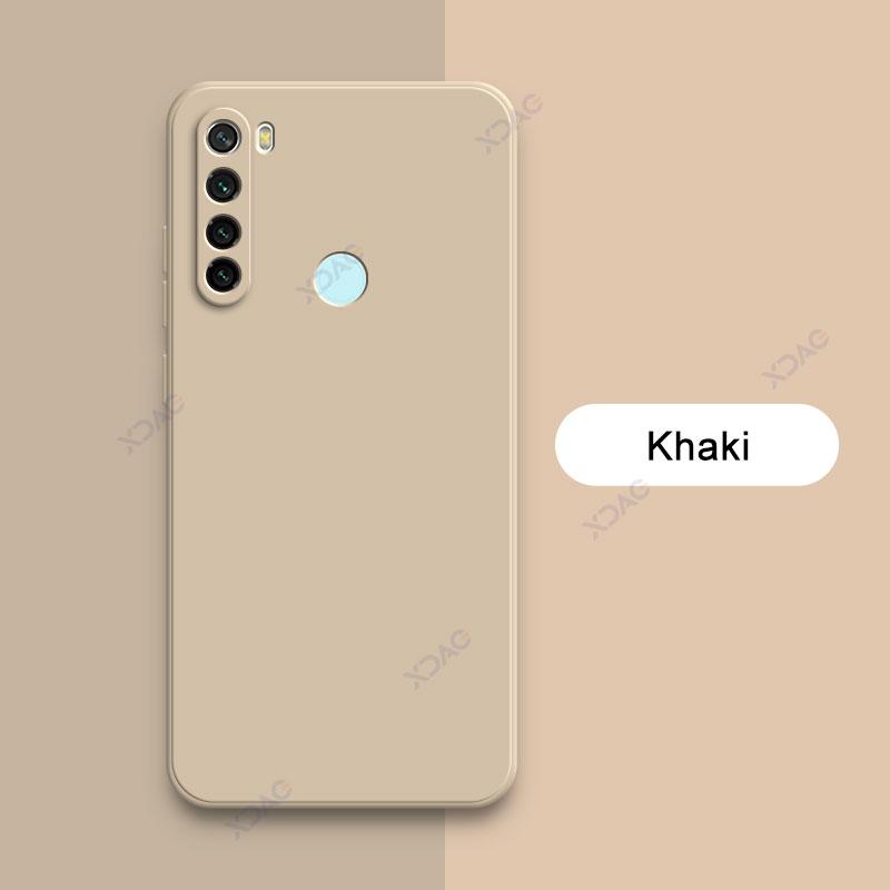 

Квадратный жидкий силиконовый чехол для телефона Xiaomi Redmi Note 8 360 защитный мягкий противоударный чехол RedmiNote8 Note8 милый чехол Redmi Note 8 хаки