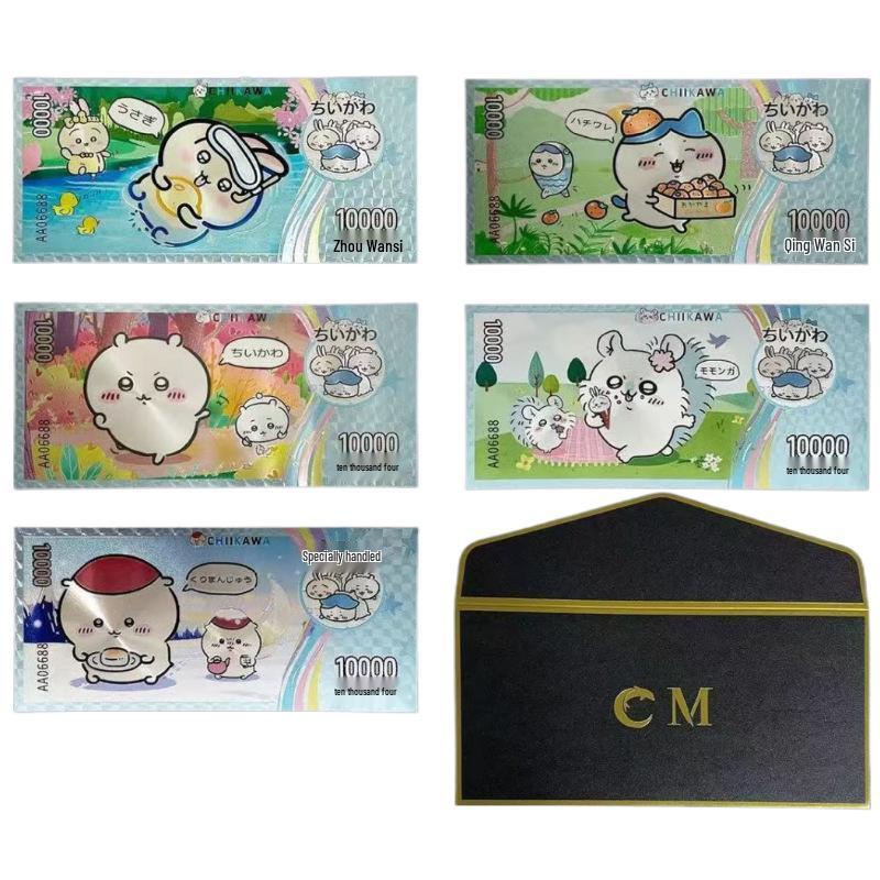 Coleção de Presente de Moda Nota Dourada Comemorativa Edição Prata Chiikawa