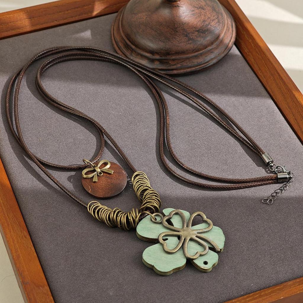 Bohemian Light Luxury Layered Leaf Necklace - Unique Sweater Chain Accessory