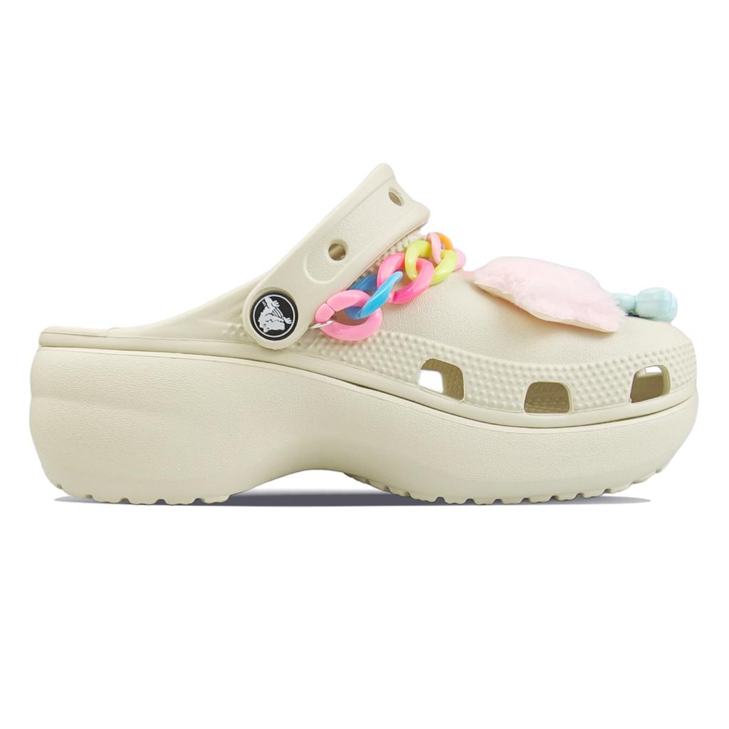 Crocs Classic Platform Clog EVA Skittles Moment Comfort Versatile Simple Small Fresh Hole Shoes Women's White