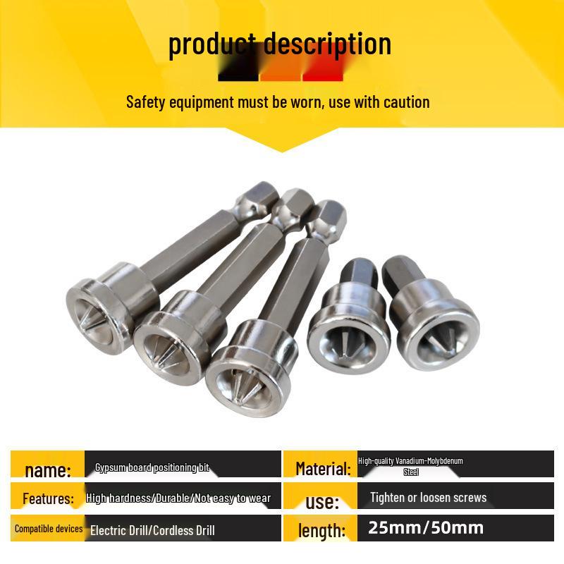 Magnetic Positioning Crosshead Screwdriver Bit for Drywall Screw Installation