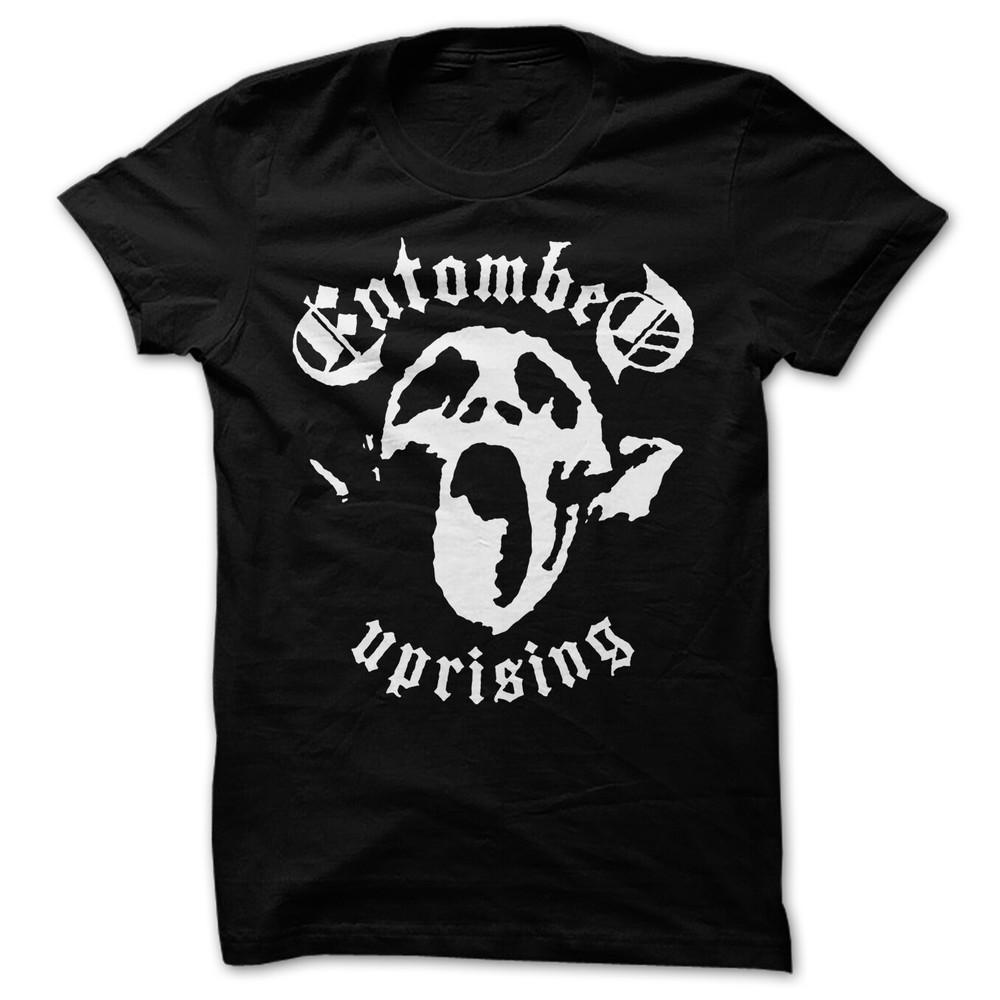 

Rare Entombed Uising Top Gift For fans Cotton Black Full size Shirt E475 Unisex T-Shirt XL