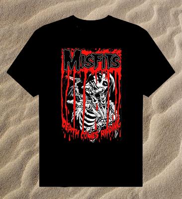 MISFI Death Comes Ripping Cotton Black Unisex T-Shirt YA333