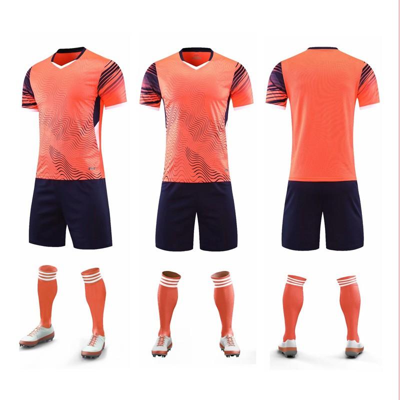 Mens Custom Printed Soccer Jersey Set Short Sleeve Football Uniform Training Match Sportswear