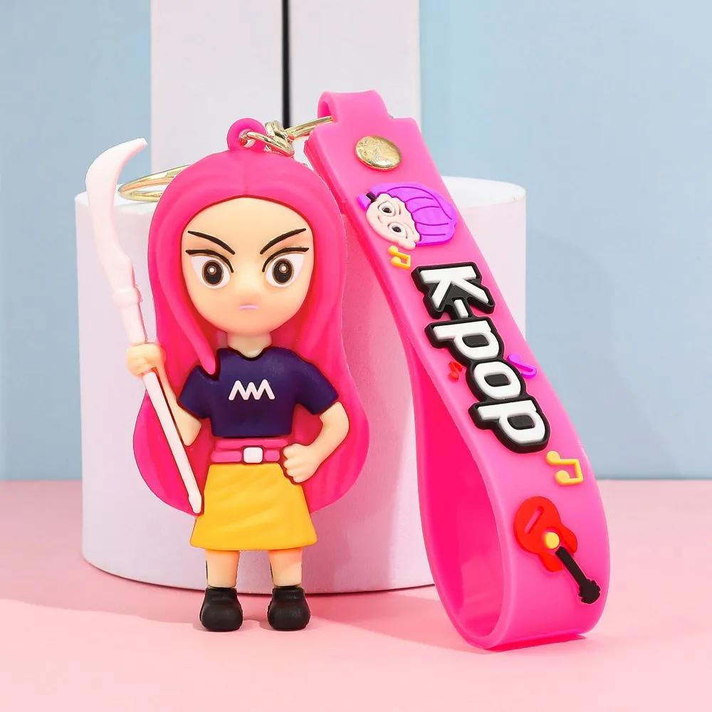 10 cm Anime Kpop Demon Hunter Keychain Series Tiger Figure Desk Toy Girl Backpack Pendant Halloween Christmas Child Gifts