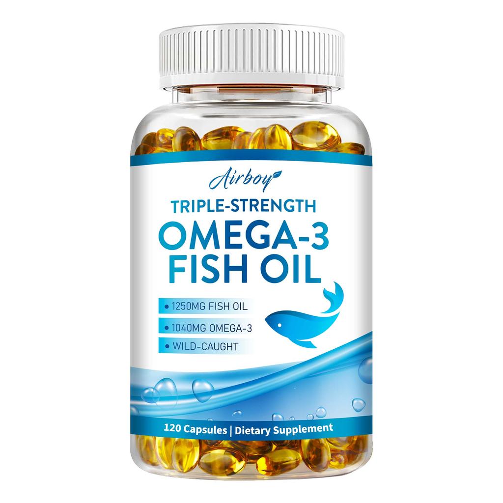 Cápsulas de Aceite de Pescado Omega-3 de Alta Pureza, 1250 mg, Fórmula de Alta Potencia, Para Adultos, Apoya la Salud General