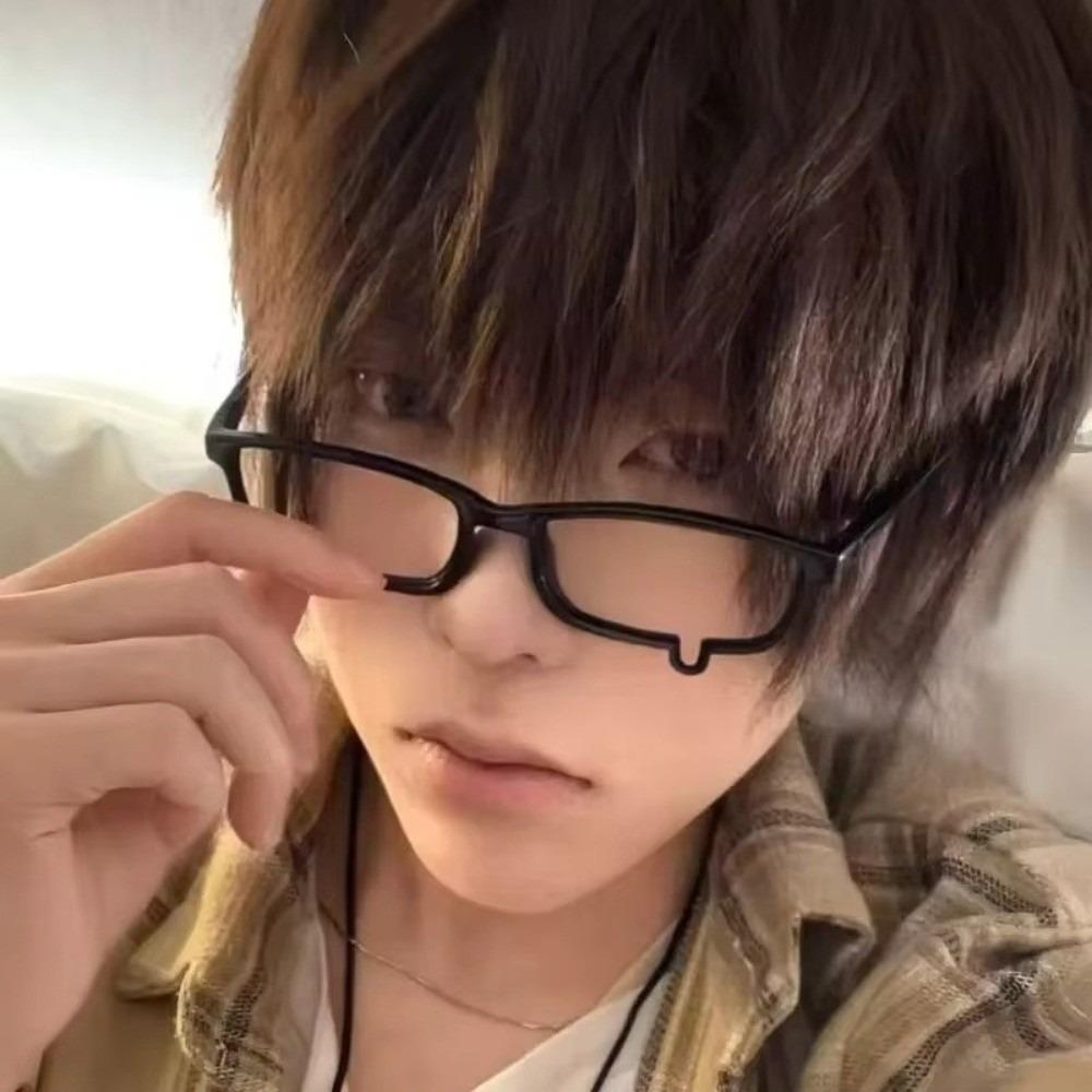 Full Rim Teardrop Eyeglass Frame Half Rim Cosplay Glasses Retro Anime Eyewear Frame Photo Prop