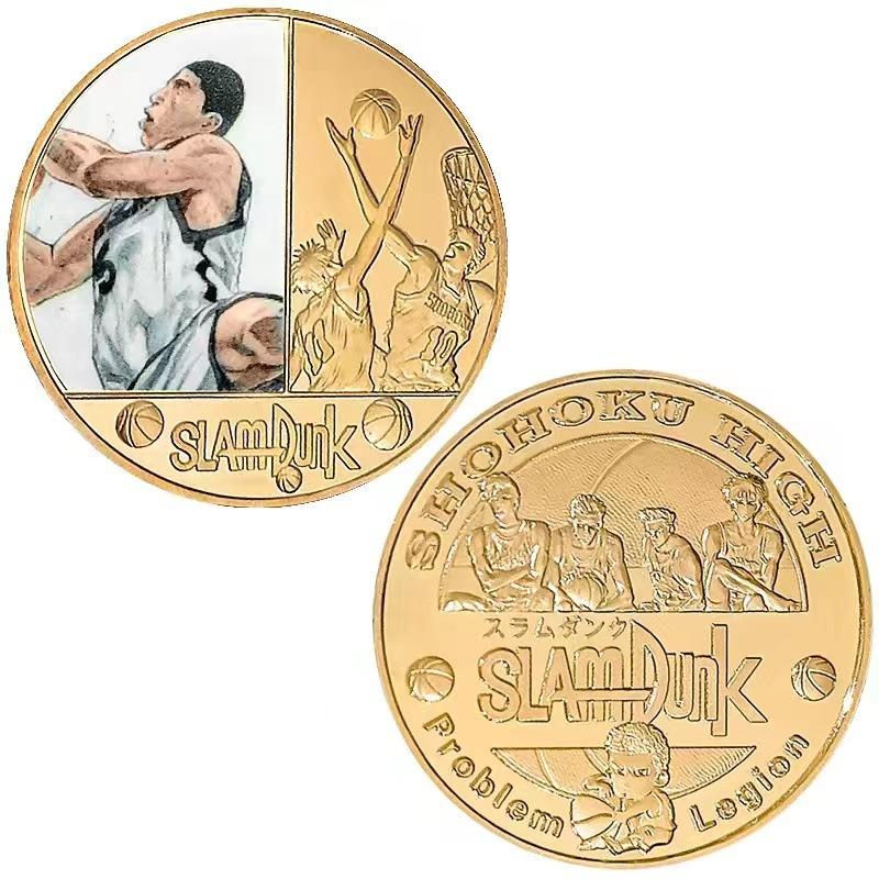 Basketball coins, new twelve commemorative coins, anime coins, peripheral commemorative coins, die cast metal coins