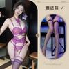 Purple sexy lingerie neck lace lace gathering bra sexy leg ring set