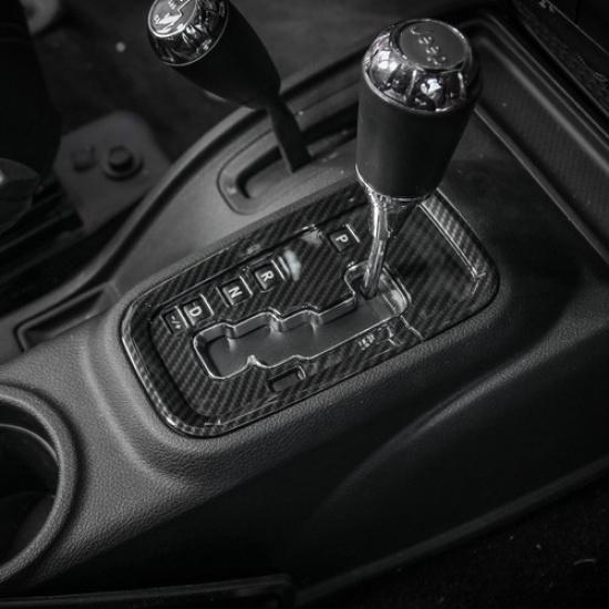 Central Gear Shift Panel Decoration Cover Trim for Jeep Wrangler JK Carbon Fiber