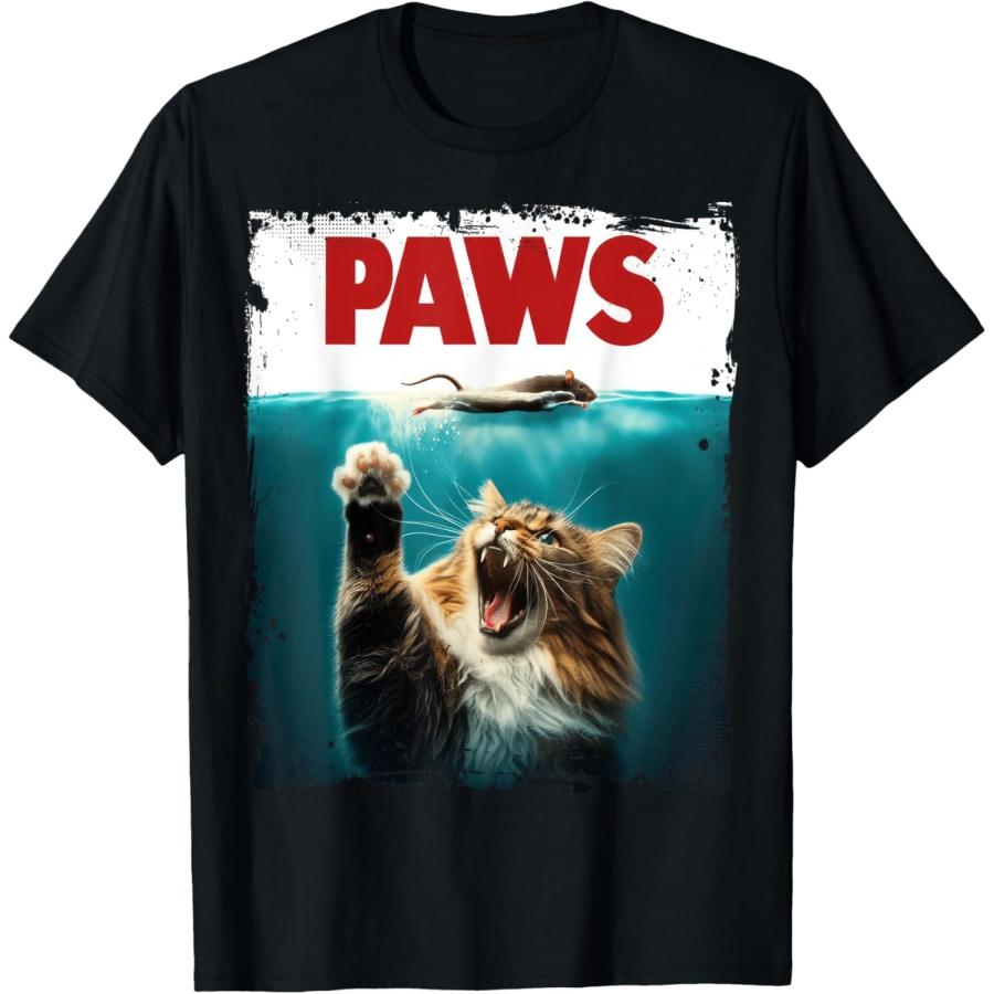 

Funny Cat Cute Cat Lover Paws Cat and Mouse Parody T-Shirt for Men Women XXXXXL чорний