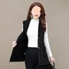 Plus Size Fleece-Lined Vest for Middle-Aged & Elderly Women - Stylish Autumn/Winter Suit Collar