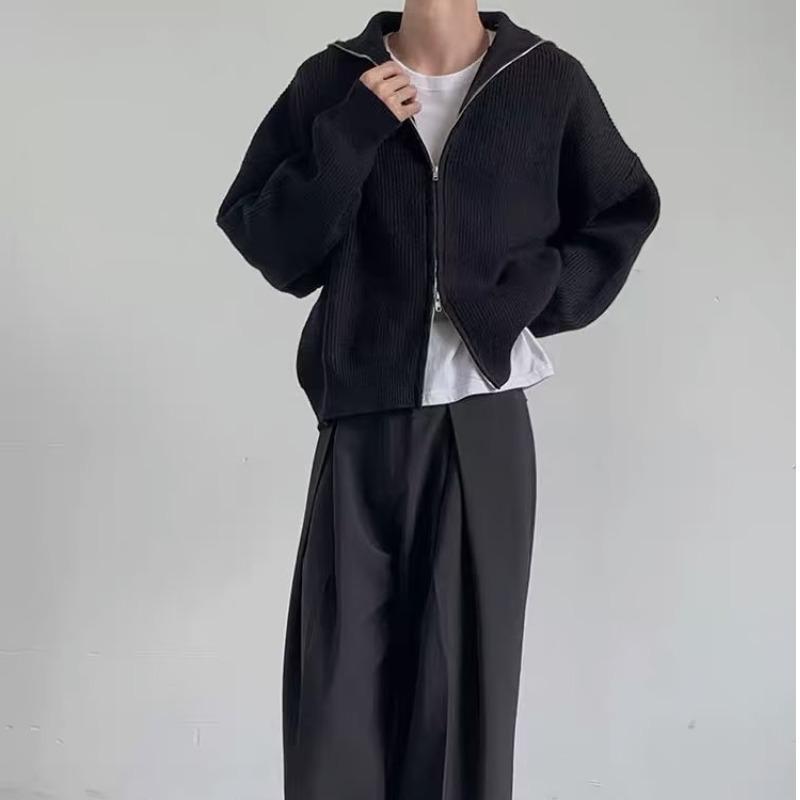 Men's Trendy Half-High Collar Cardigan Sweater, Autumn/Winter 2023 Collection