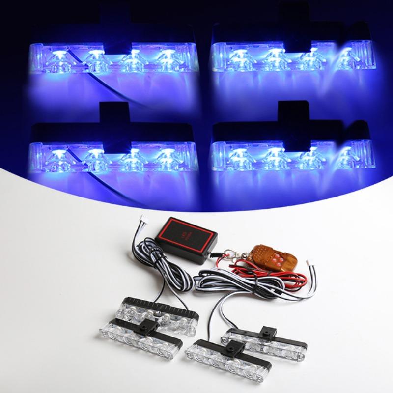 16 LED Bezdrátové nouzové blikající světlo do auta LED 12V pro přívěs, nákladní automobil, stroboskop, policejní výstražné světlo, automatická diodová lampa