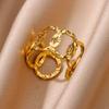 Stainless Steel Multi Layer Rings for Women Vintage Punk Open Adjustable Finger Ring Fashion Jewelry Wedding Birthday Gift 2024