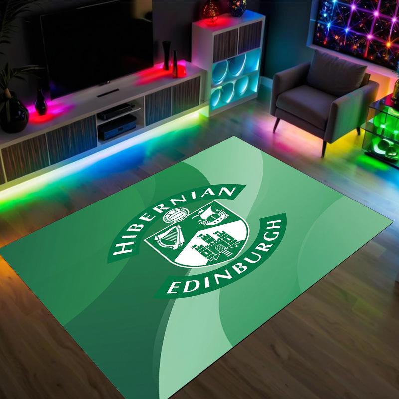 Hibernian FC Design Crystal Velvet Carpet Cozy Non?Slip Printed Rug For Bedroom Living Room Entrance