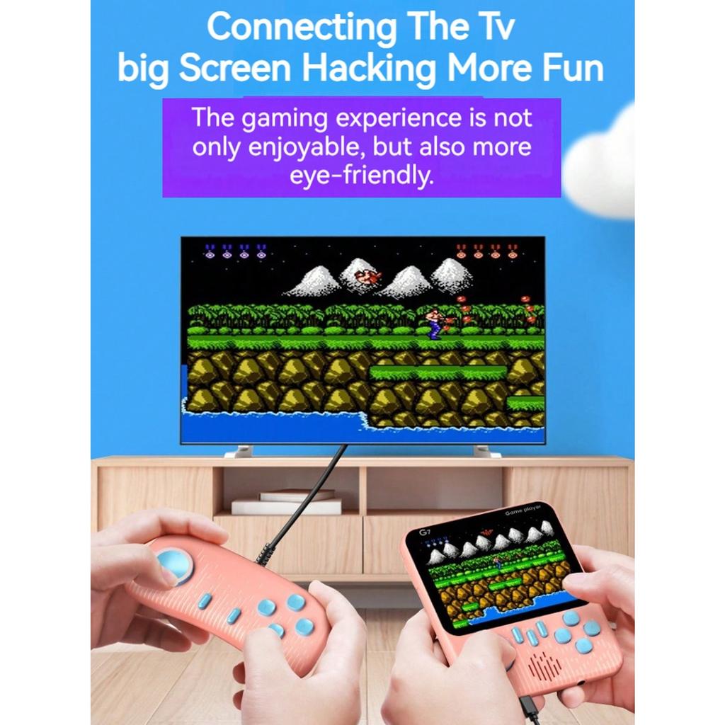 G7 Ultra-thin Mini Retro Handheld Portable Game Console 3.5-Inch LCD Color Screen Built-In 666 Game with Inbuilt Speaker Connect with TV Gameboy