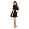 Women Spring Solid Color V-Neck Short Puff Sleeve Dress Summer Casual A-Line High Waist Above Knee Dresses S-XL