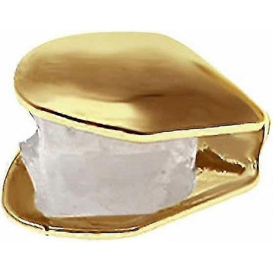 Dhrs 2pcs 14k Gold Plated Mouth Teeth, Flat Teeth, Top Teeth Gold Braces