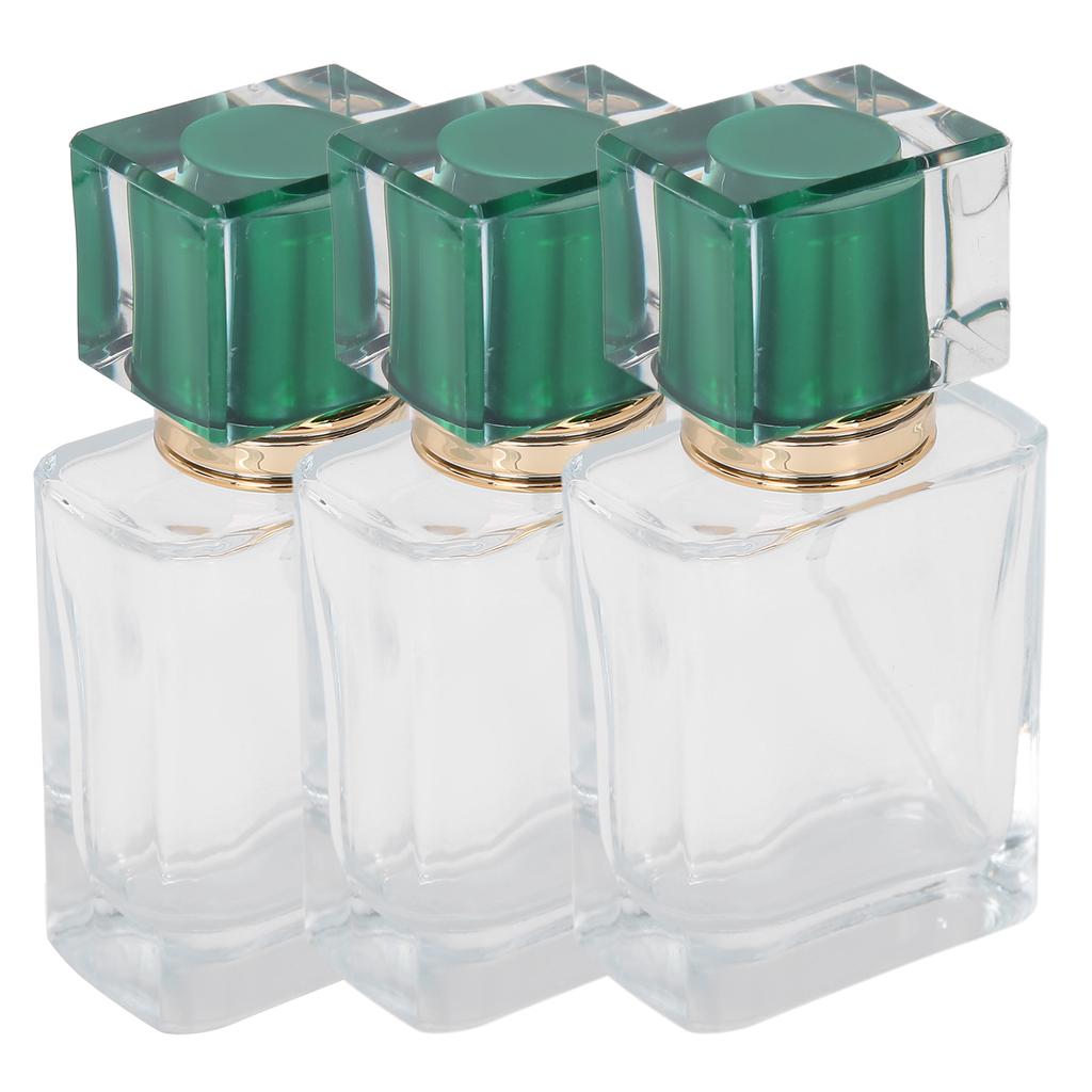 50ml Glass Perfume Bottle Refillable Perfume Atomizer Dispenser Liquid Makeup ContainerGreen
