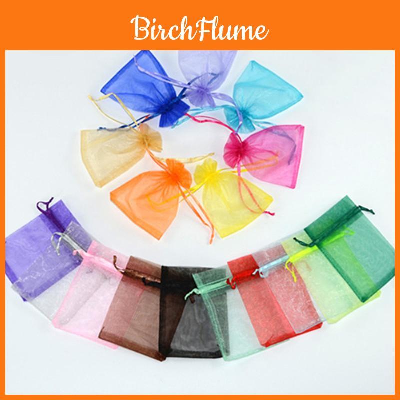 Elegant And Sheer 10pcs Drawable Organza Bags For Wedding Party Favors And Gifts