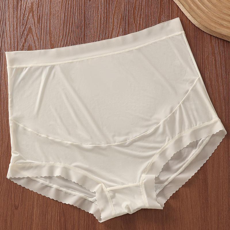 High Waist Seamless Maternity Underwear - Breathable, Supportive, Antibacterial Cotton Crotch, Large Size