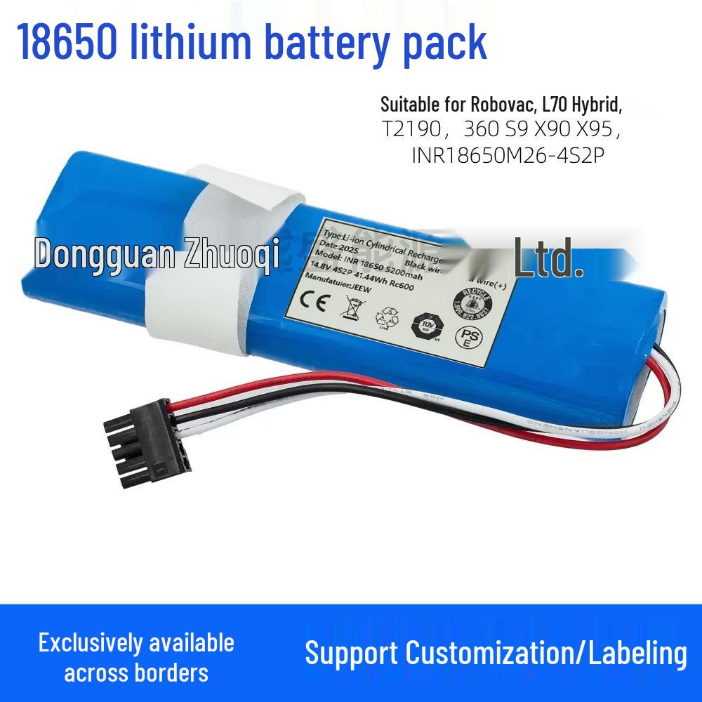 Аккумуляторная литиевая батарея 14,8 В 5200 мАч 4S2P 18650 для робота-пылесоса Xiaomi 1C 5200mAh 4S2P
