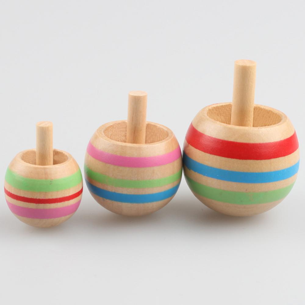 3Pcs Wooden Gyro Finger Spinner Desktop Spinning Top Kids Toy Stress Reliever