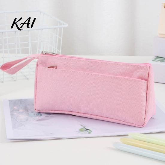 Solid Color Stationery Bag for Teens Pencil Case with Zipper And Handle, Durable Oxford Large Capacity Storage Rulers Organizer, Portable Lightweight