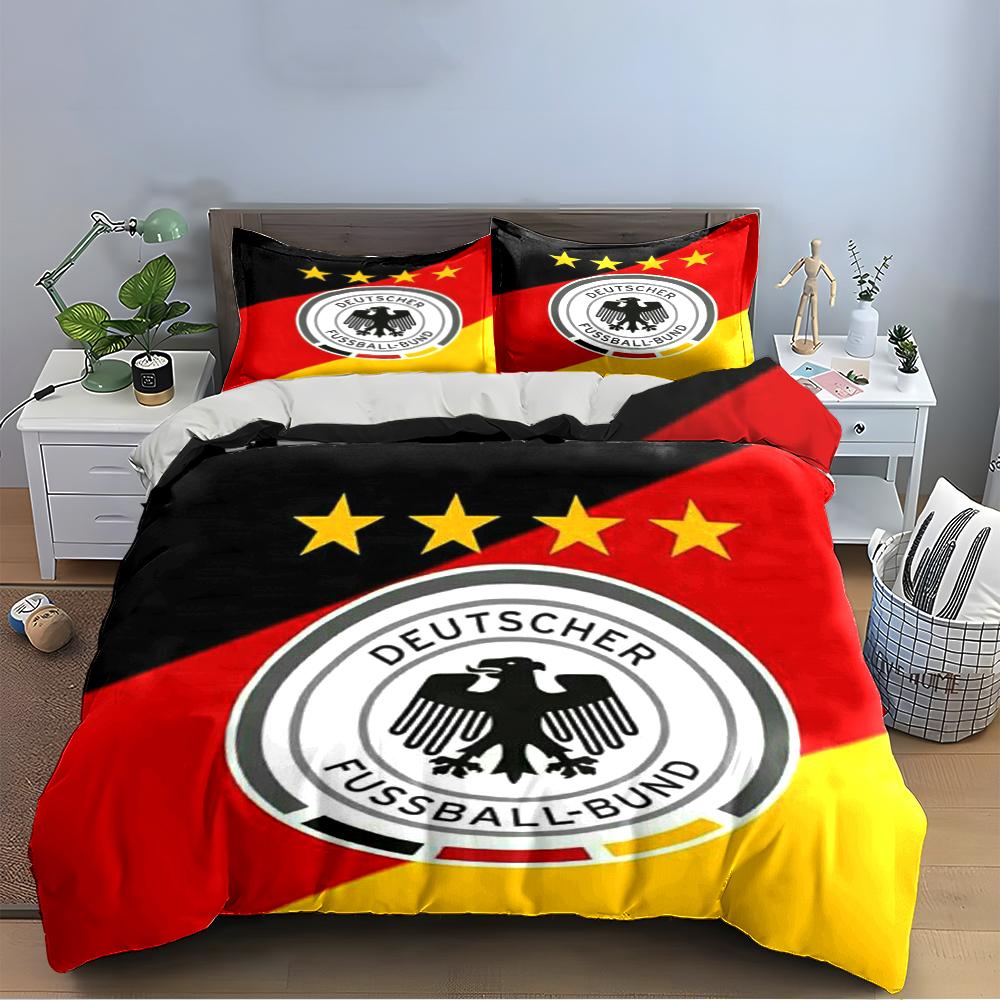 German Football Team Bedding Set Bedding Duvet Cover Set Duvet Cover Pillowcases Home Decor (1 * Duvet Cover 2 * Pillowcases, Without Duvet Insert)