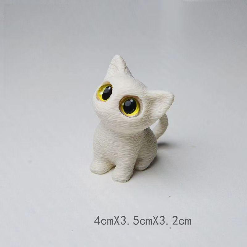 

3D-печатные украшения в виде большеглазых кошек, мини-статуэтки, миниатюрные милые котята, поделки для микроландшафта, маленькие украшения, настольное украшение B1