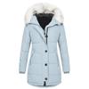 Women's Fashion Casual Pocket Solid Color Long Sleeve Thickened Warm Down Jacket Top