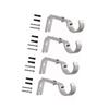 4PCS Curtain Rod Bracket Adjustable Heavy Duty Curtain Rod Wall Bracket Hooks with Installation Screws