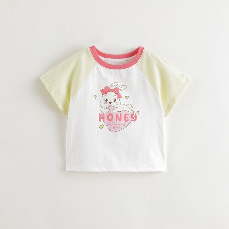 [Cool Feeling] Mark Jenny Girls' Sweetheart Bunny Short-Sleeve T-Shirt Baby Top Summer New Style 550767