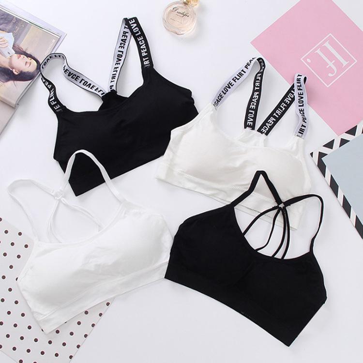 Student Backless Camisole Vest with Chest Pads - Women's Summer Sports Bandeau Anti-exposure Base Layer