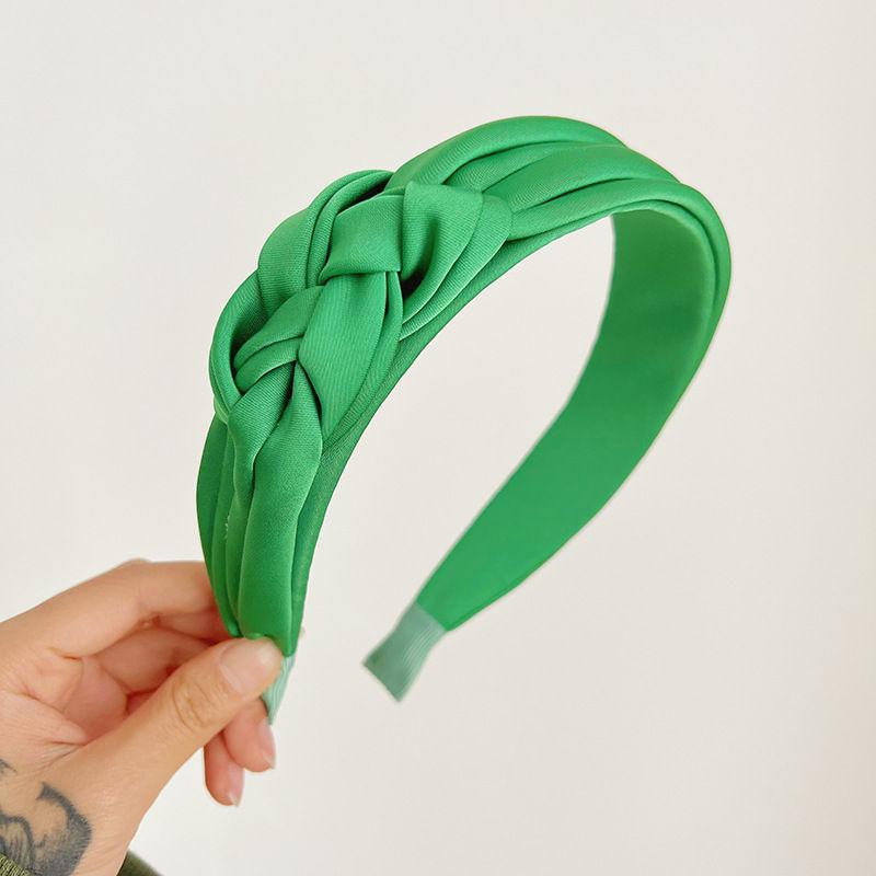 Simple Pleated Hair Accessories Woven Twisted Headband Fashion Pure Color Headdress
