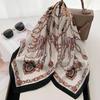 70cm Retro Britische Kette Bedruckter Seidenschal Ring Kette Seil Schals Hochwertiges und Vielseitiges Temperament Kopftuch Schal Schal