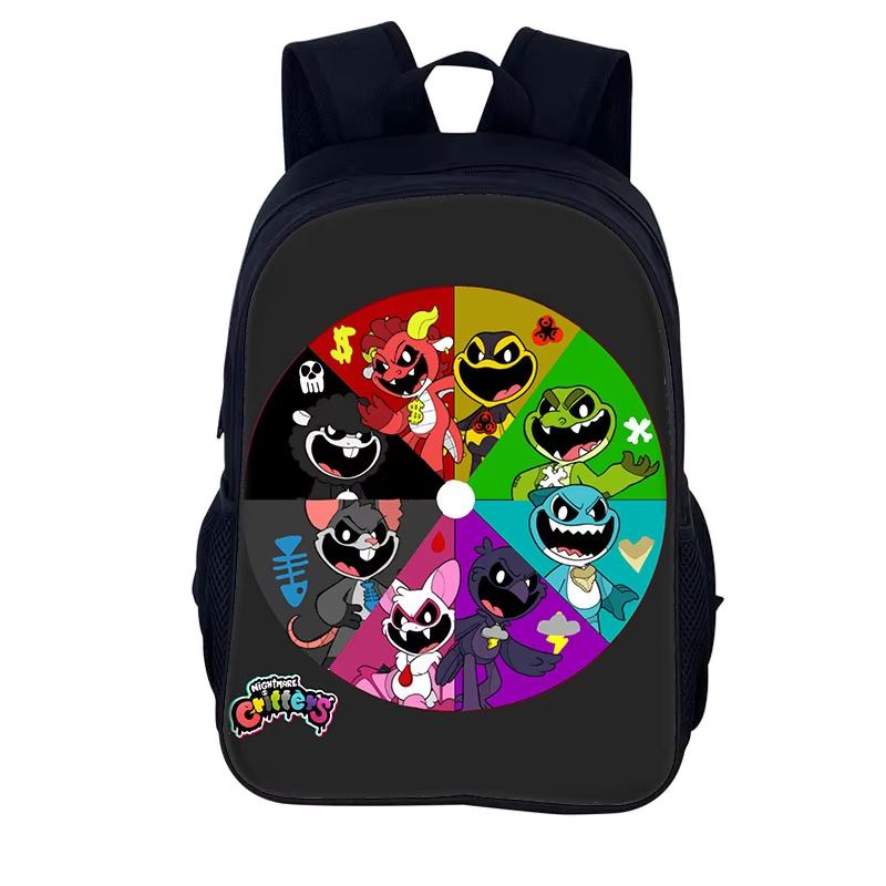 Albtraum-Kreaturen Cartoon Rucksack Schulrucksack 40cm/15,7 Zoll Reißverschluss Büchertaschen Animierte Mochila Kindergeburtstagsgeschenk