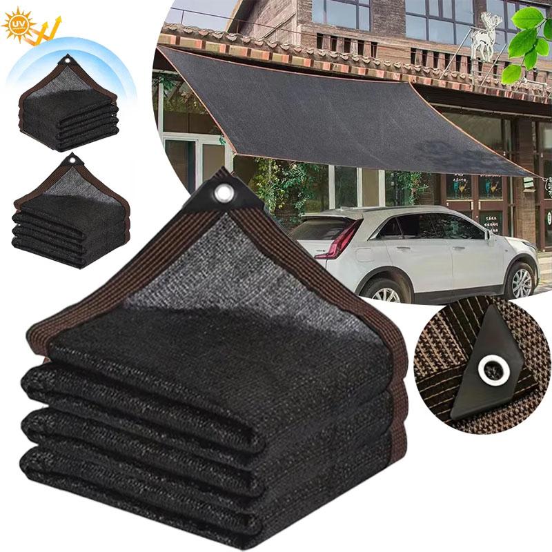 2x2m 2x4m Black Sun Shade Net Fabric, UV Protection Pergola Awning Cover With Grommets Edge, Garden Patio Greenhouse Plant Sun Protection Shade Cloth