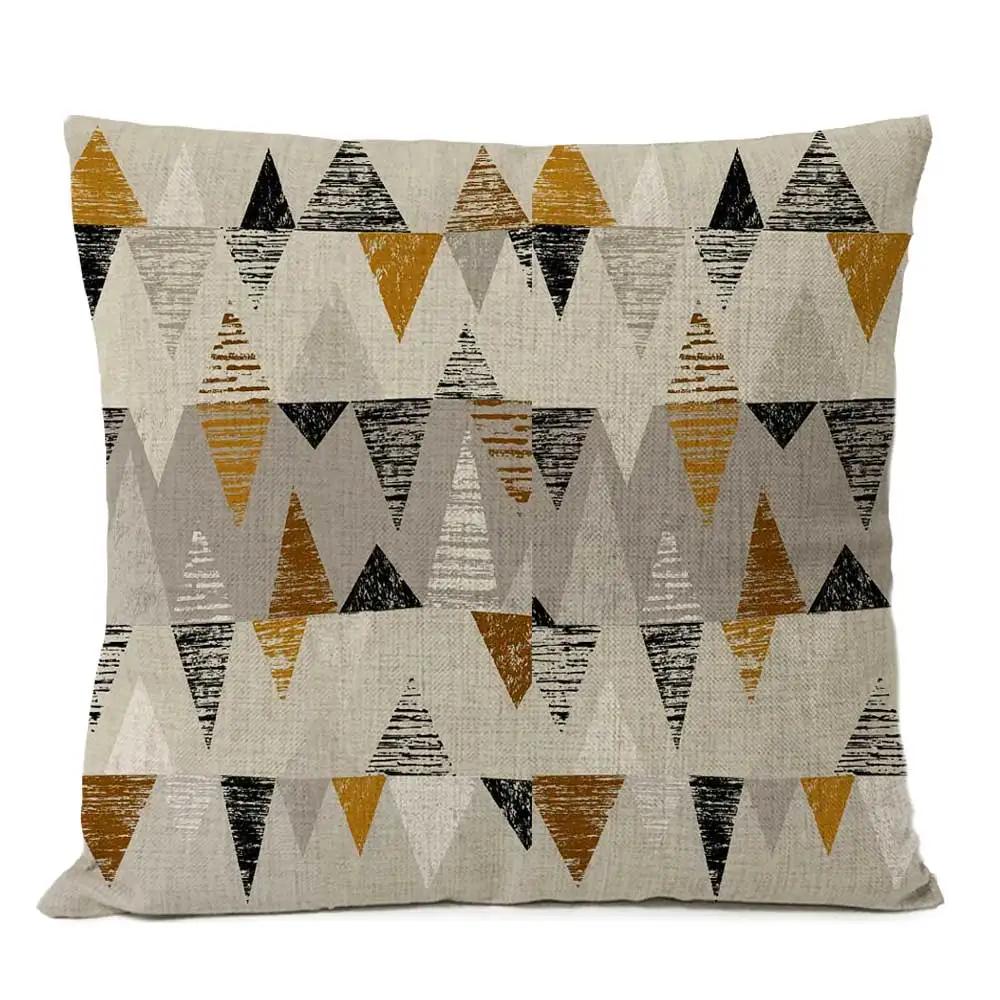 Home Decorative Throw Pillow Rustic Geometric Floral Pillow Cover Multicolor Flower Pillow Case Sofa Cushions 4545cm