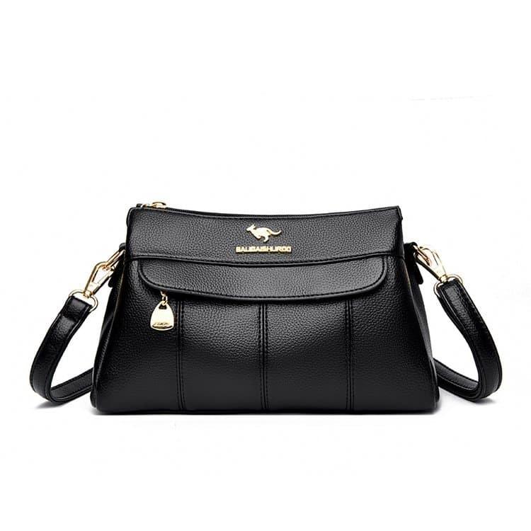 

Lychee pattern multi-compartment messenger bag women s shoulder bag чёрный